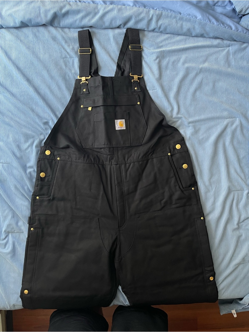 Carhartt men’s Black Cotton Duck Bib Overalls